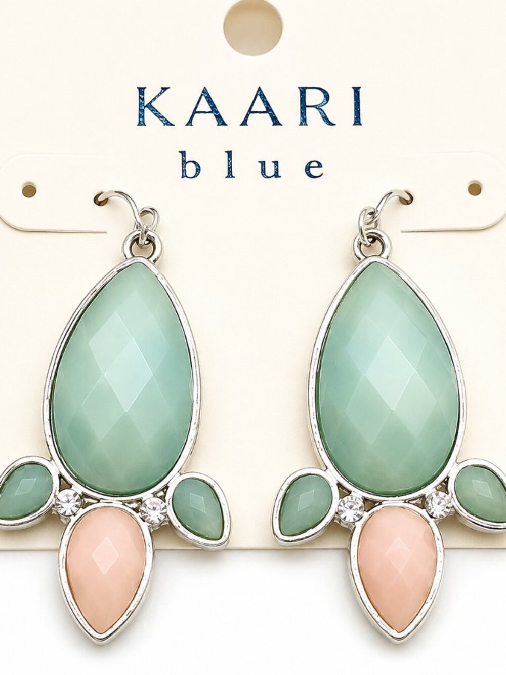 Pastel Sea Turtle Drop Earrings - Mint Green Pink  - 1.5 in